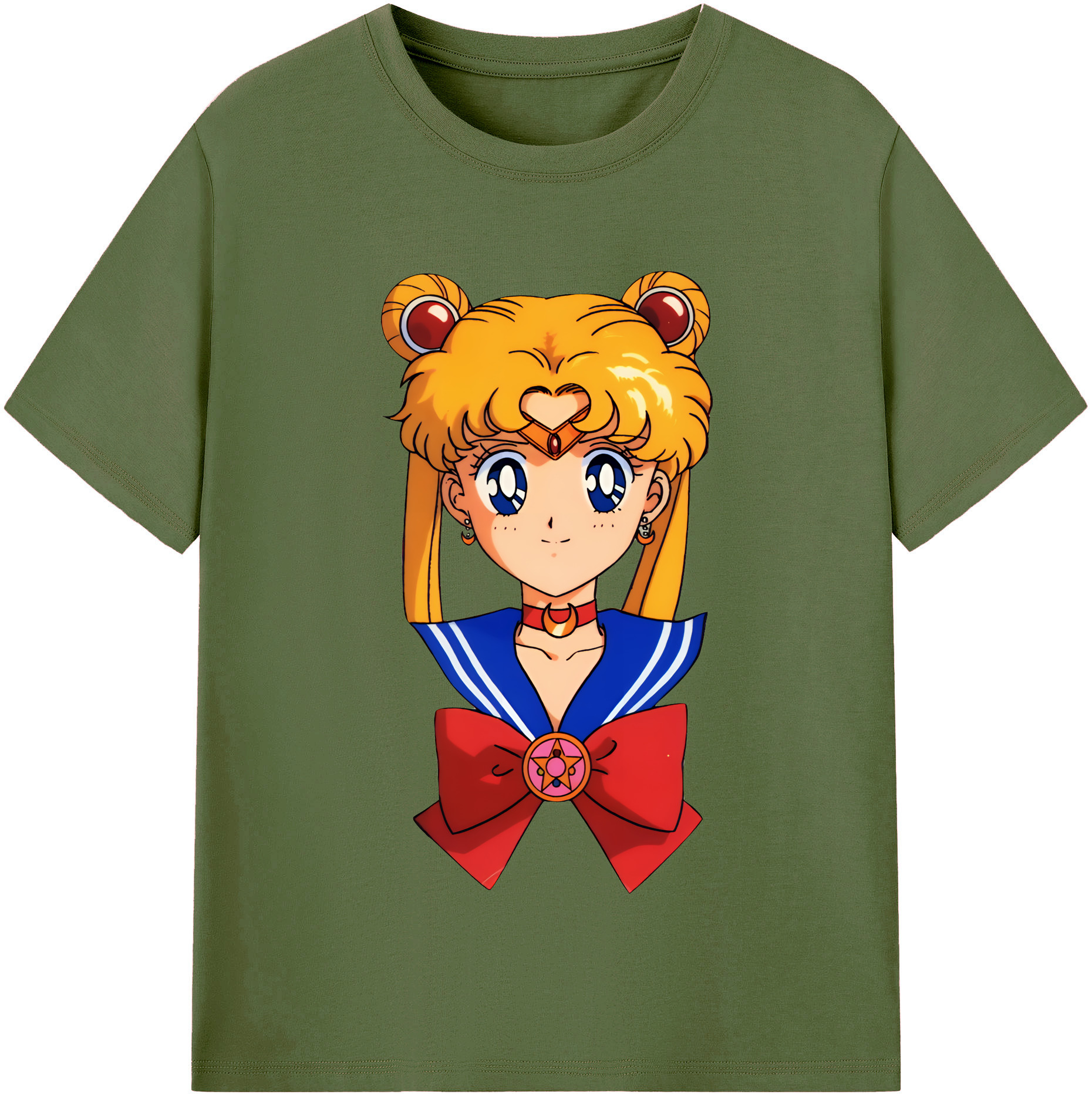 （画像用） 美少女戦士セーラームーン 月野 うさぎ つきの うさぎ Sailor Moon Tsukino Usagi 綿100％半袖Tシャツ（フロントプリント）